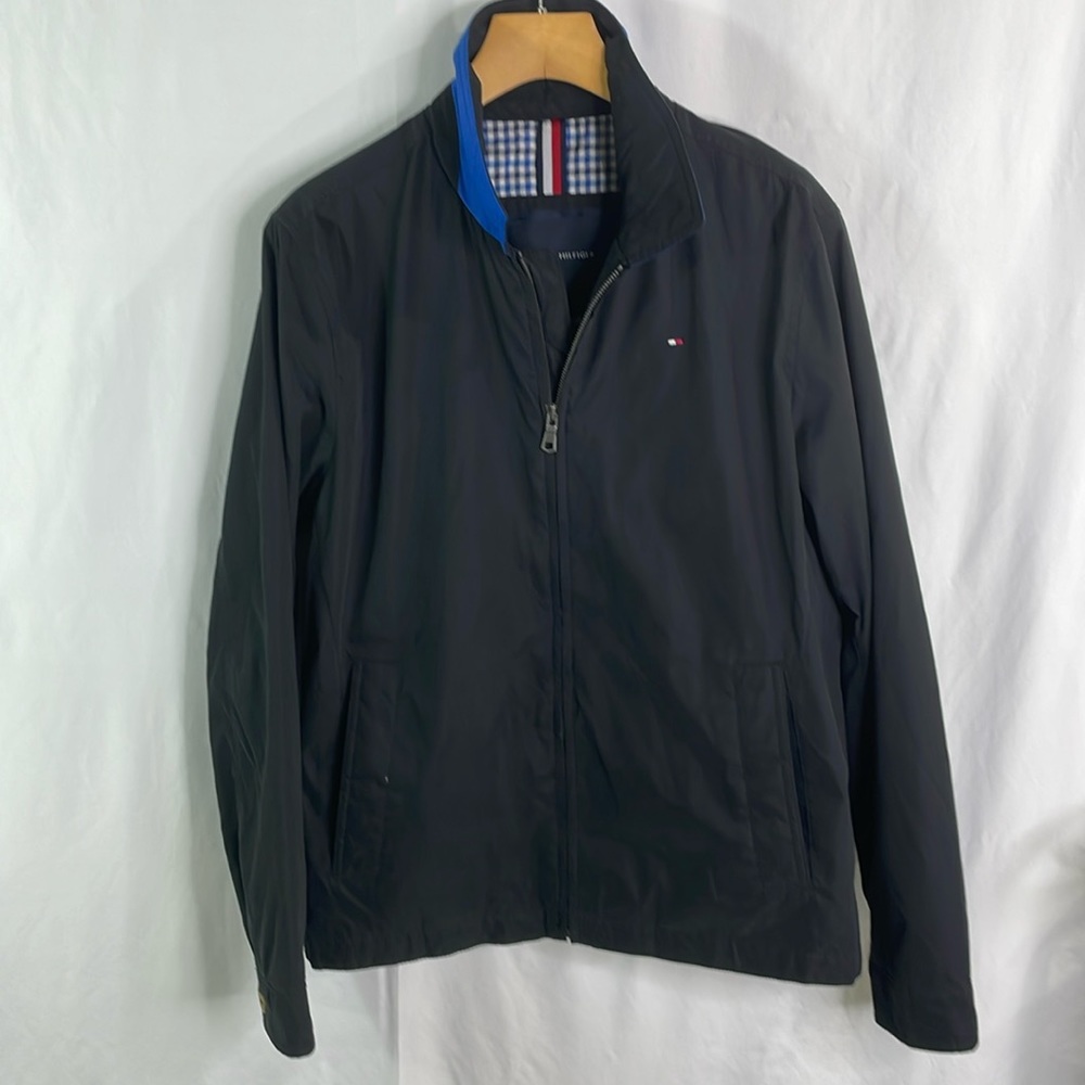 Tommy Hilfiger, black and blue windbreaker